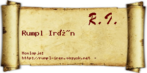 Rumpl Irén névjegykártya